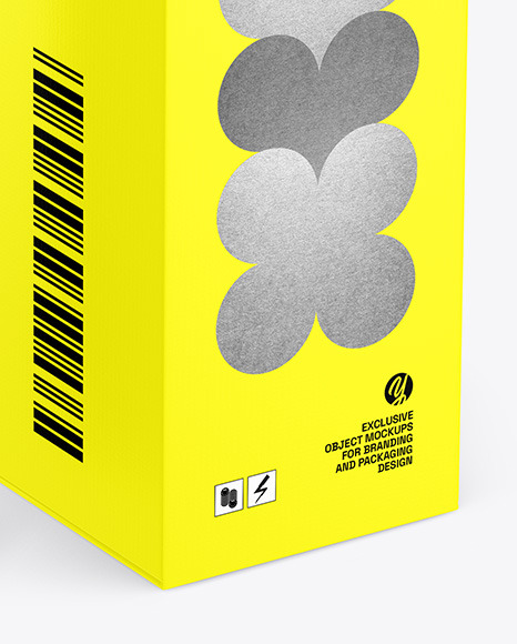 Metallic Bottle w/ Paper Box Mockup