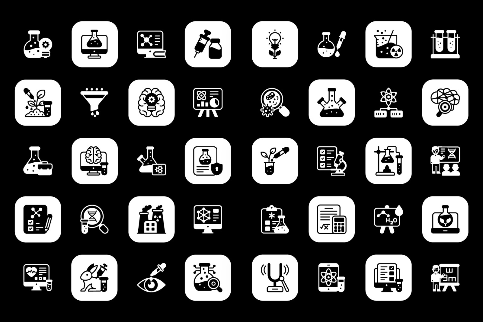 76 Science And Technology Glyph Icons