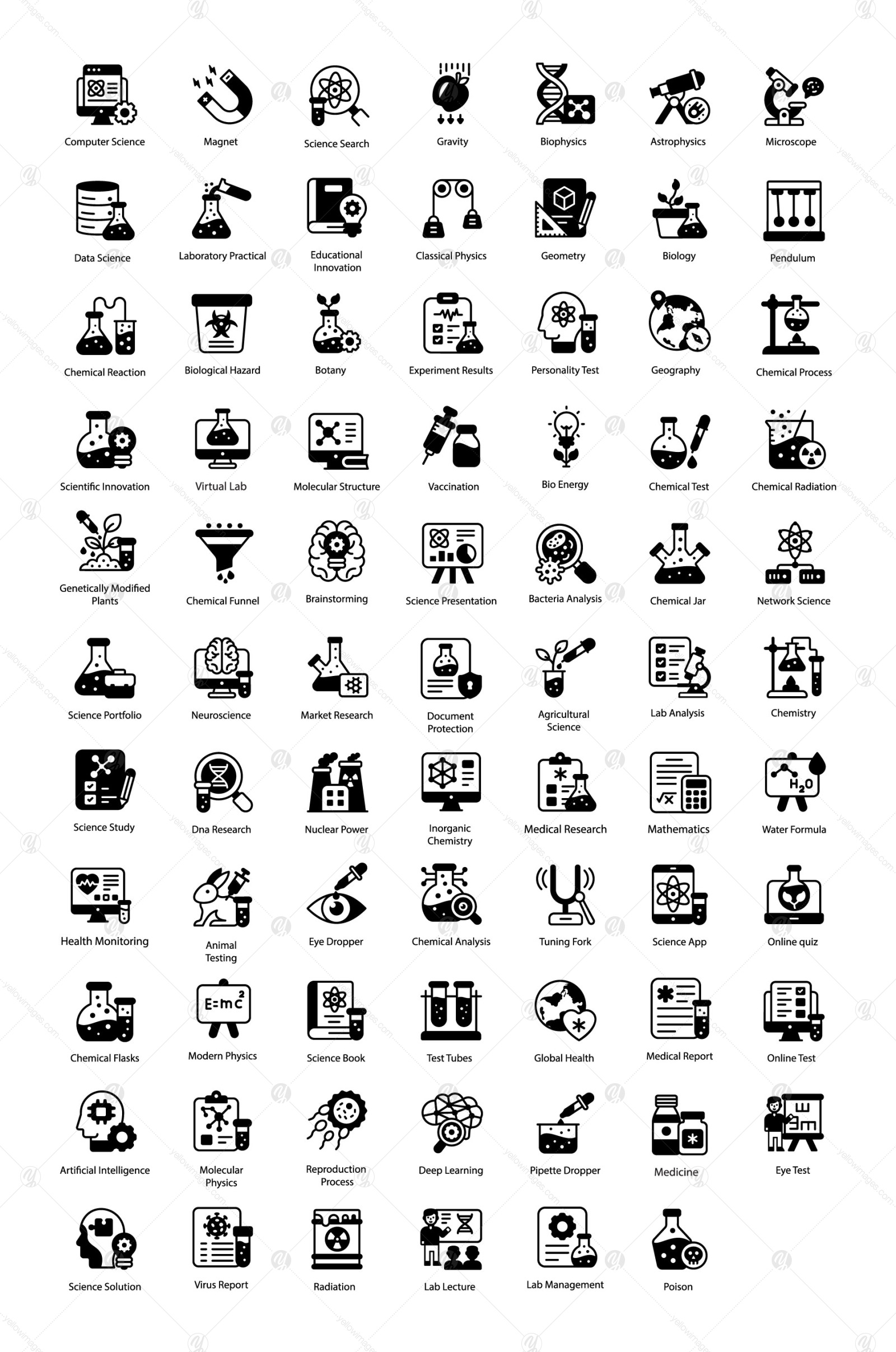 76 Science And Technology Glyph Icons