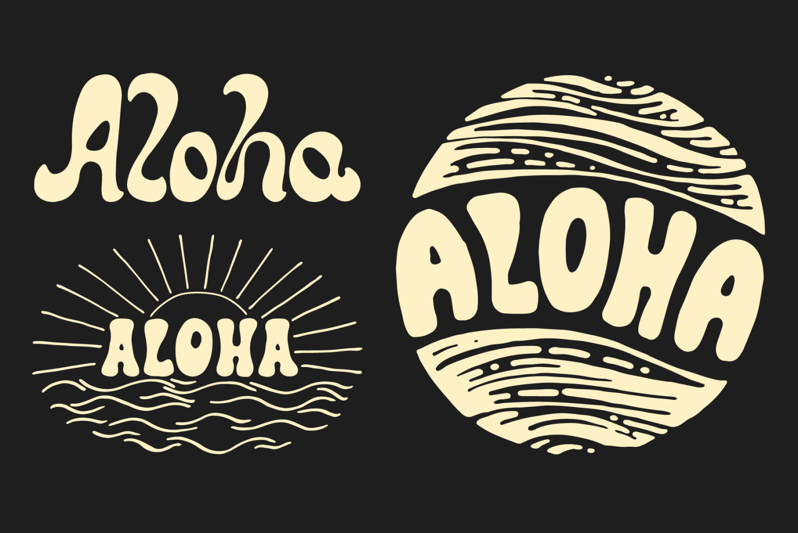 Aloha Cliparts Vibes 70-90s Style Aloha Cliparts Vibes 70-90s Style