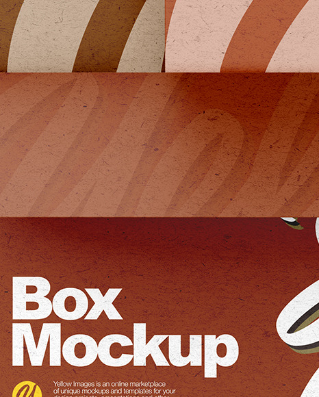 Kraft Box With Boxes Mockup