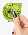 Matte Metallic Condom Packaging in a Hand Mockup