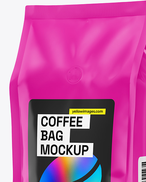 Glossy Coffee Bag Mockup - Side View