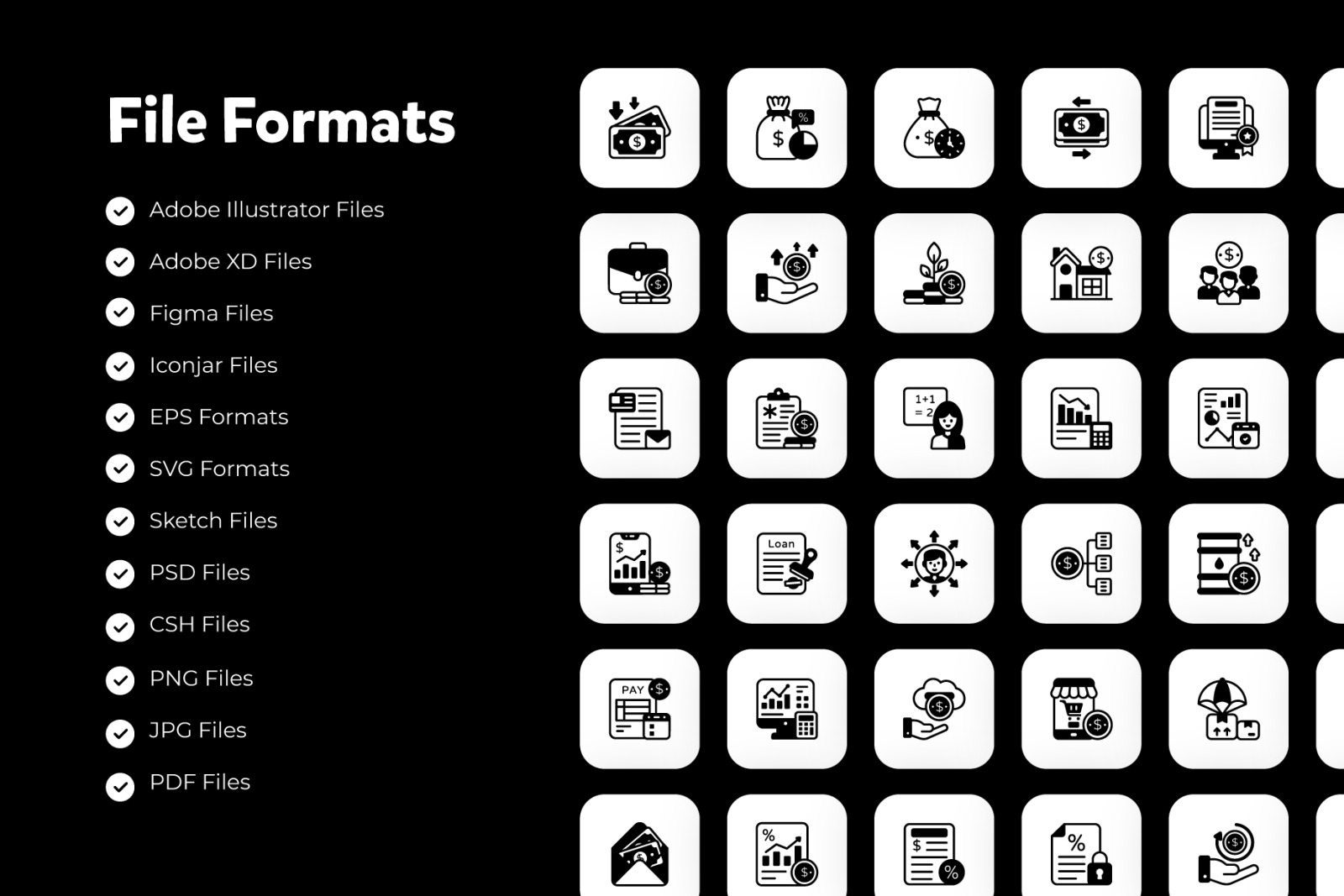 Passive income Glyph Icons