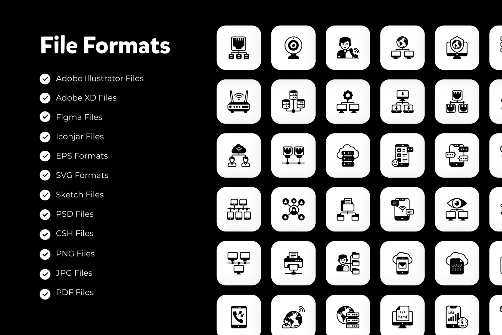 Computer Network Solid Icons Pack