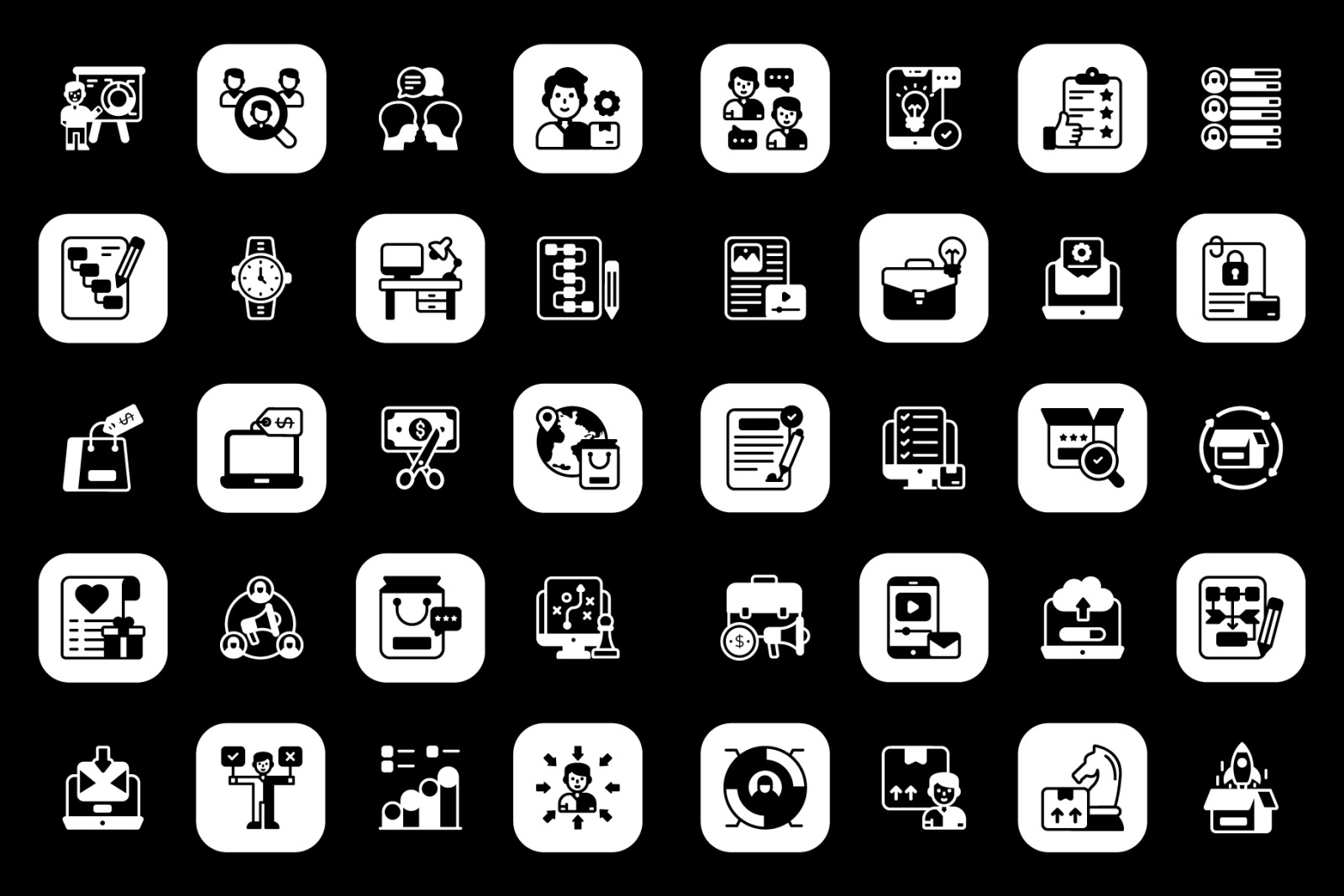 Product Management Glyph Icons