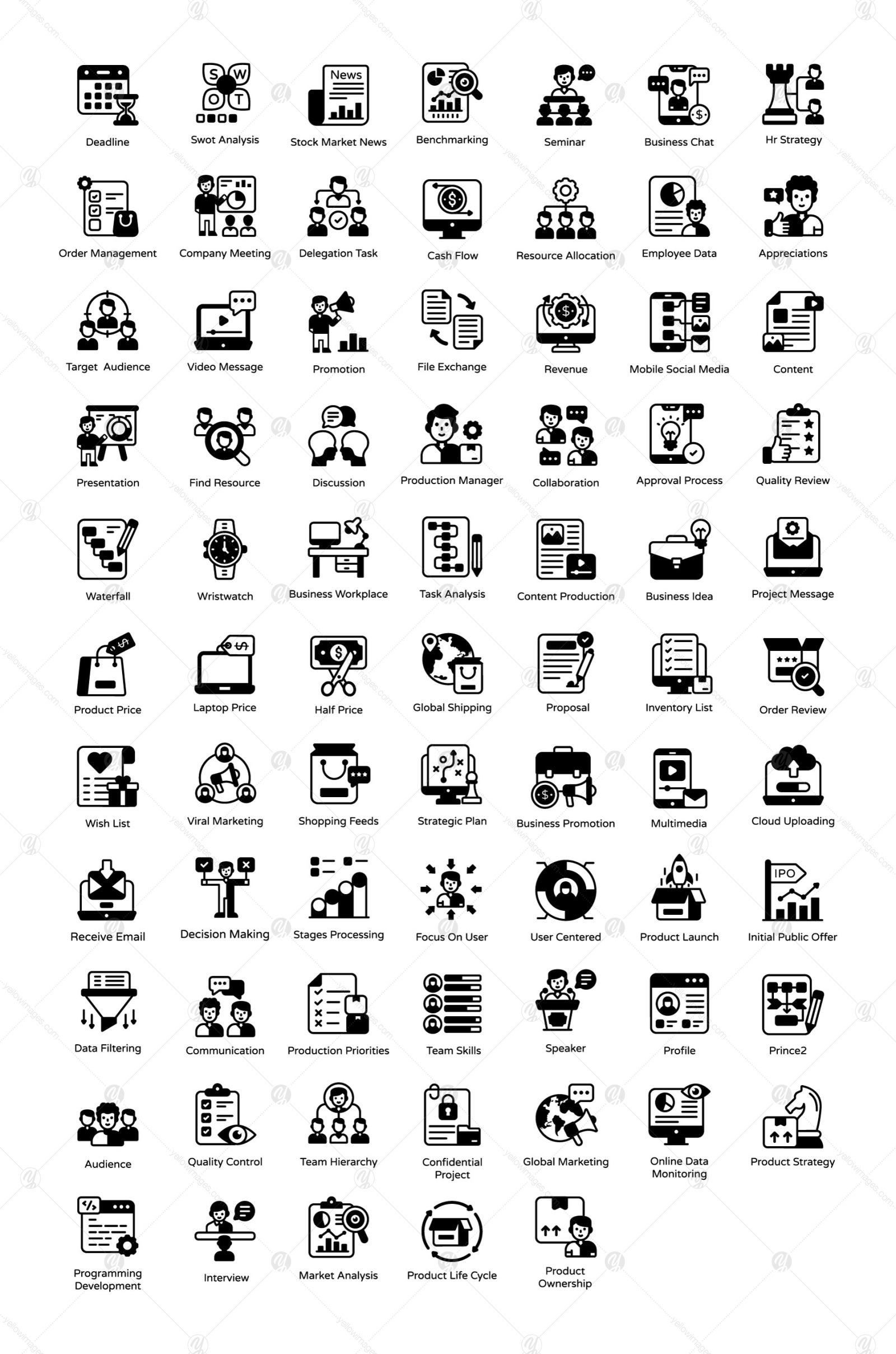 Product Management Glyph Icons