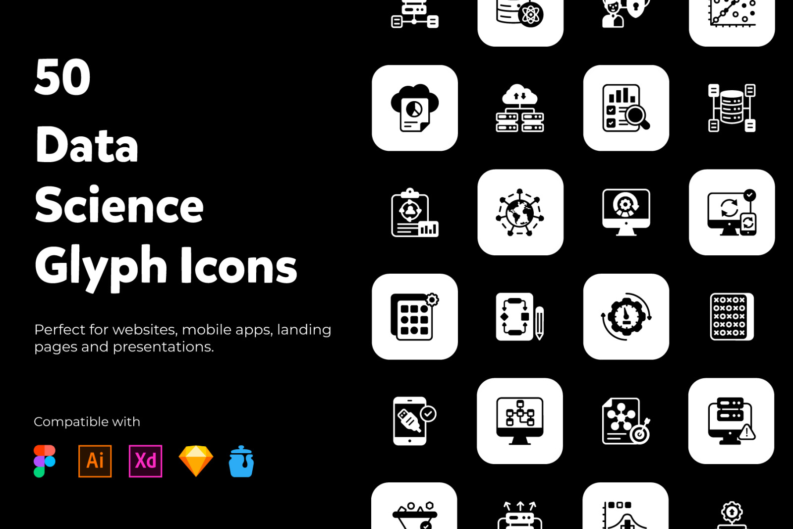 Data Science Solid Icons Pack