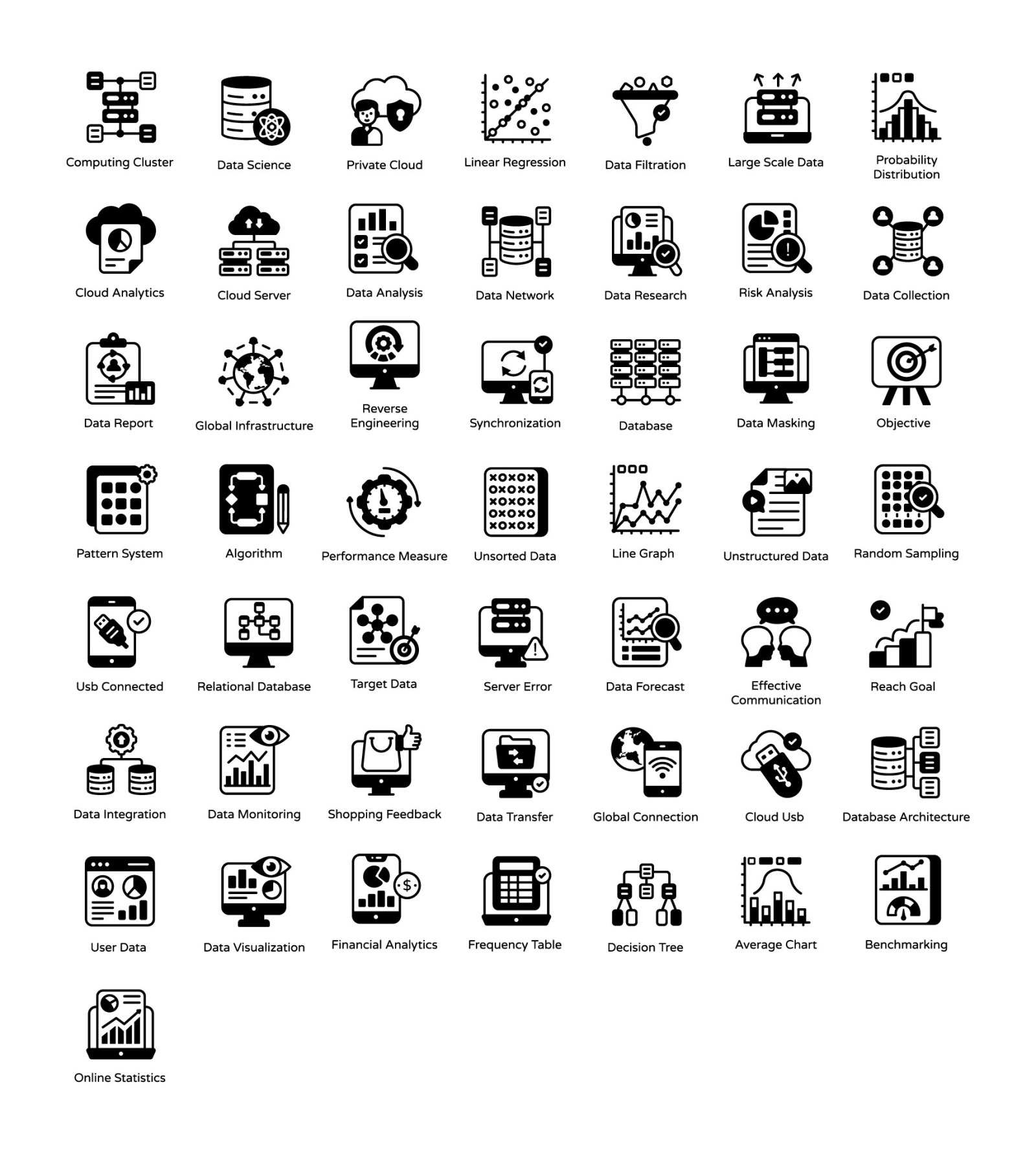 Data Science Solid Icons Pack