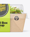 Kraft Paper Salad Box w/ Clear Plastic Lid Mockup