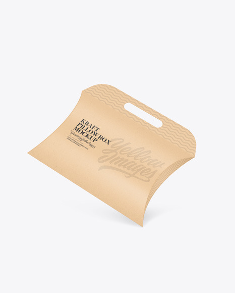 Kraft Pillow Box W/ Handle Mockup