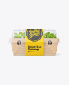 Kraft Paper Salad Box w/ Clear Plastic Lid Mockup