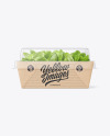 Kraft Paper Salad Box w/ Clear Plastic Lid Mockup