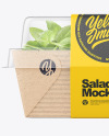 Kraft Paper Salad Box w/ Clear Plastic Lid Mockup