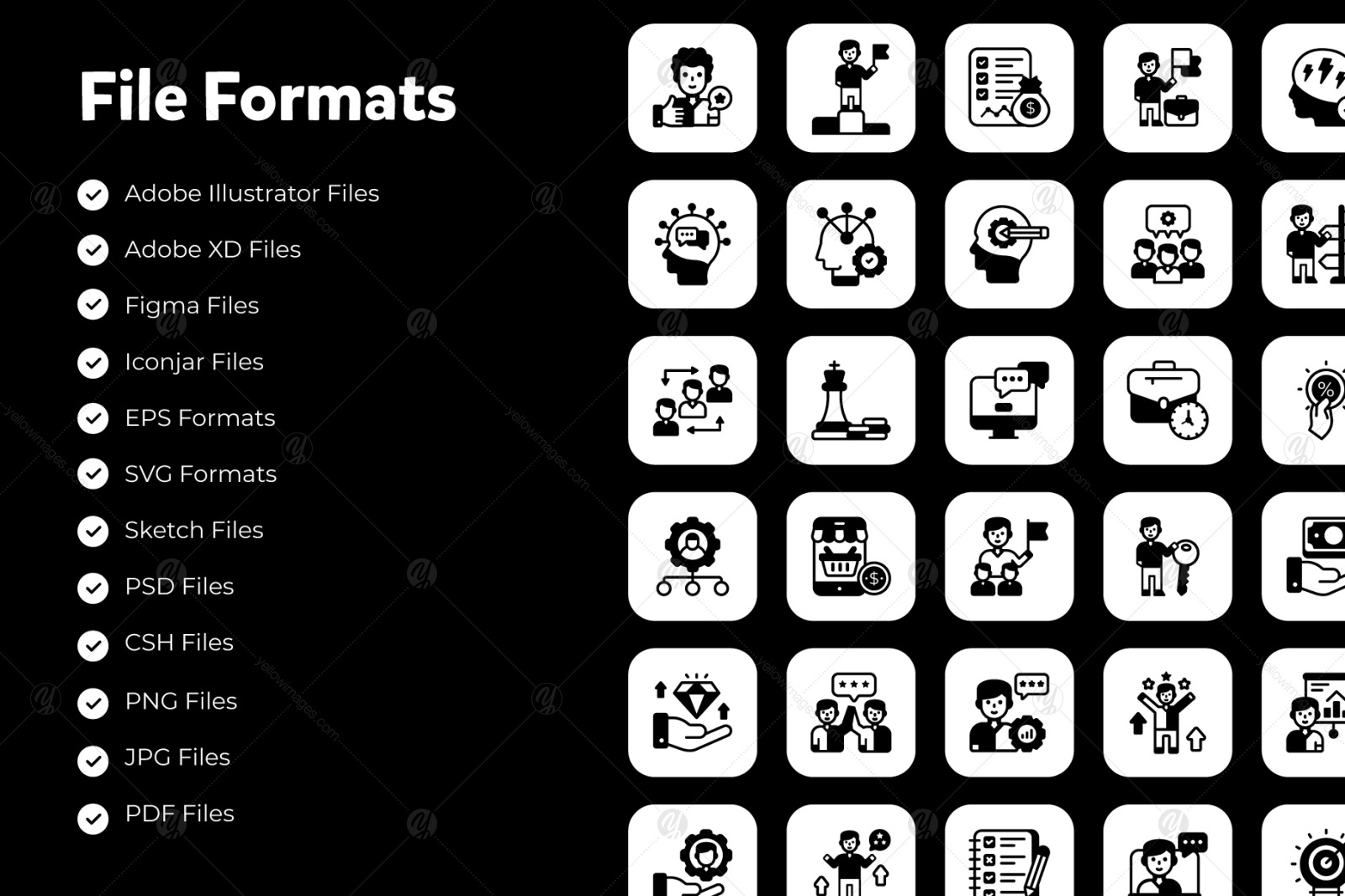 Business Motivation Glyph Icons Business Motivation Glyph Icons