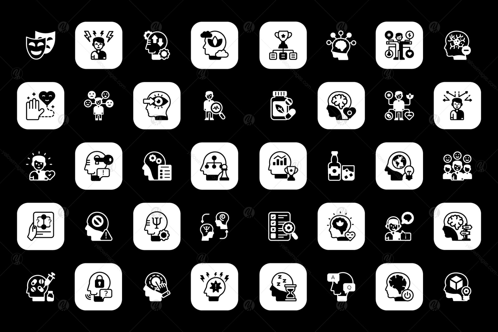 Managerial Psychology Solid Icons Pack