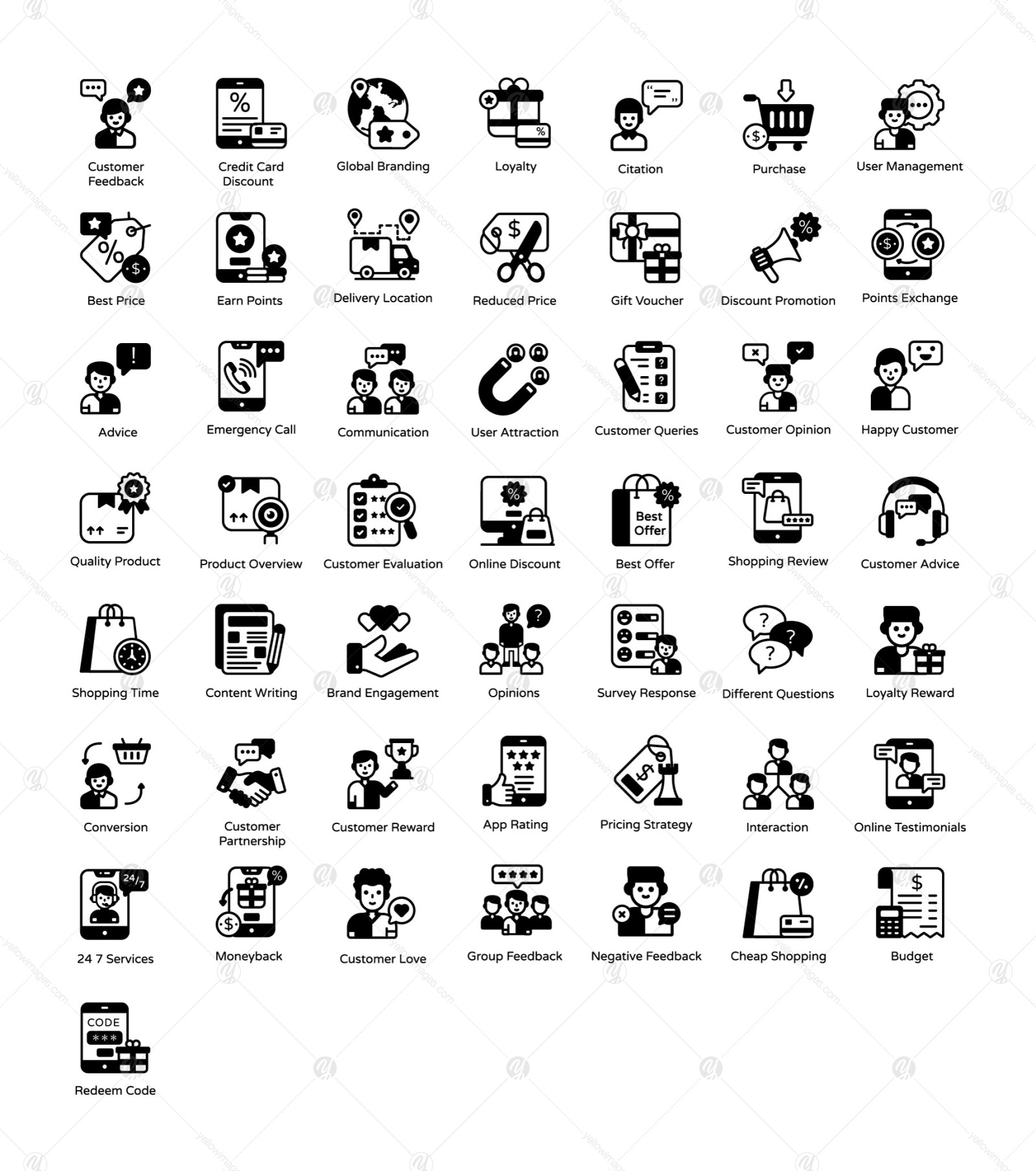 Customer Engagement Solid Icons Customer Engagement Solid Icons