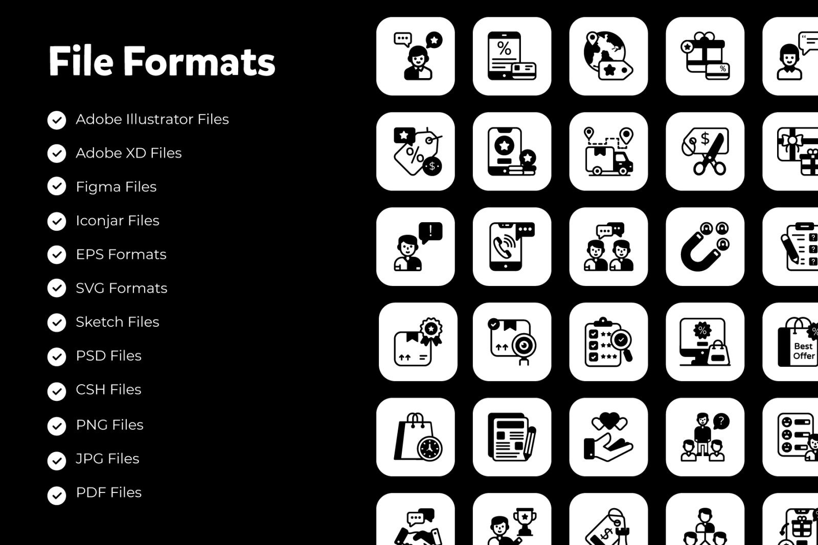 Customer Engagement Solid Icons Customer Engagement Solid Icons