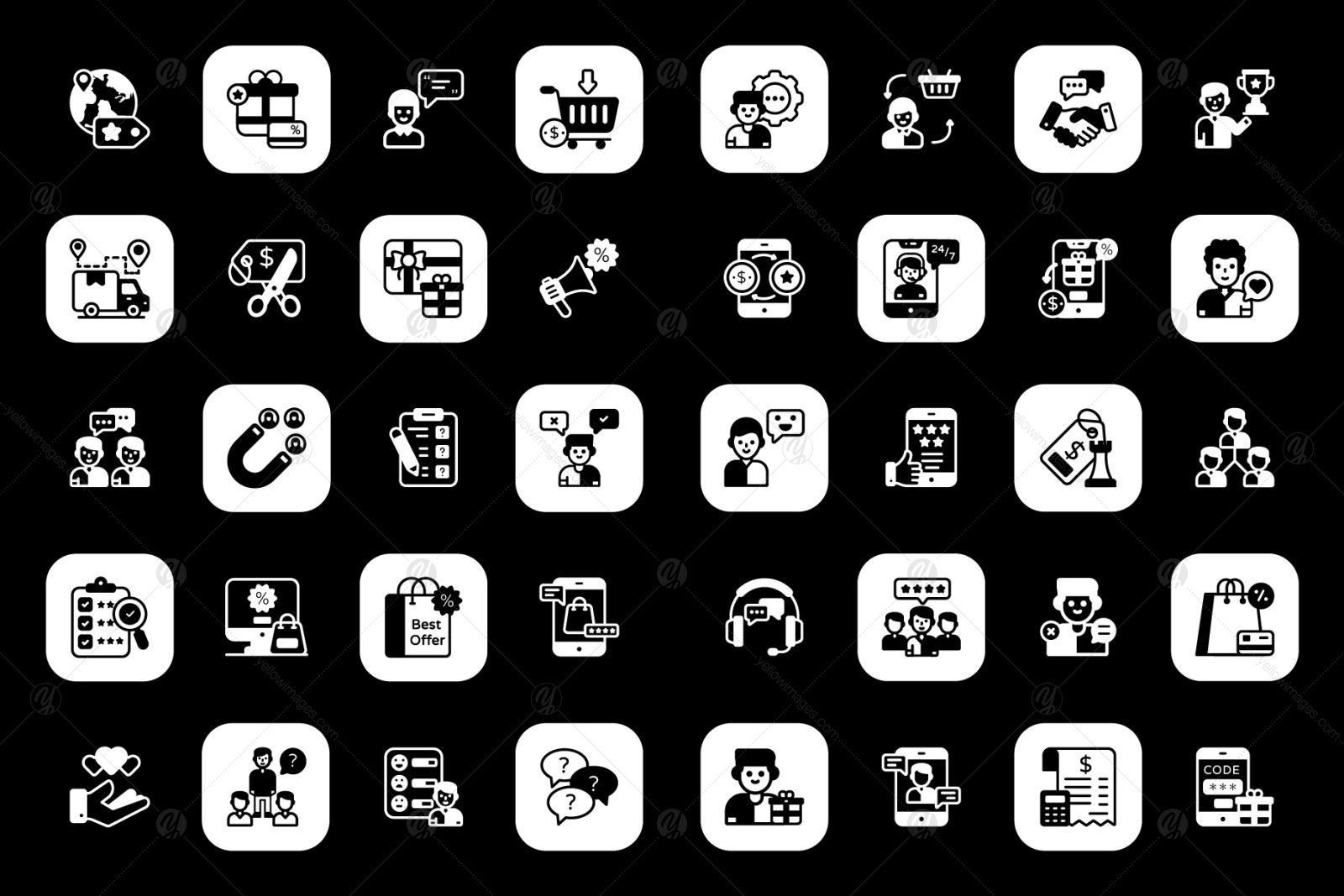 Customer Engagement Solid Icons Customer Engagement Solid Icons