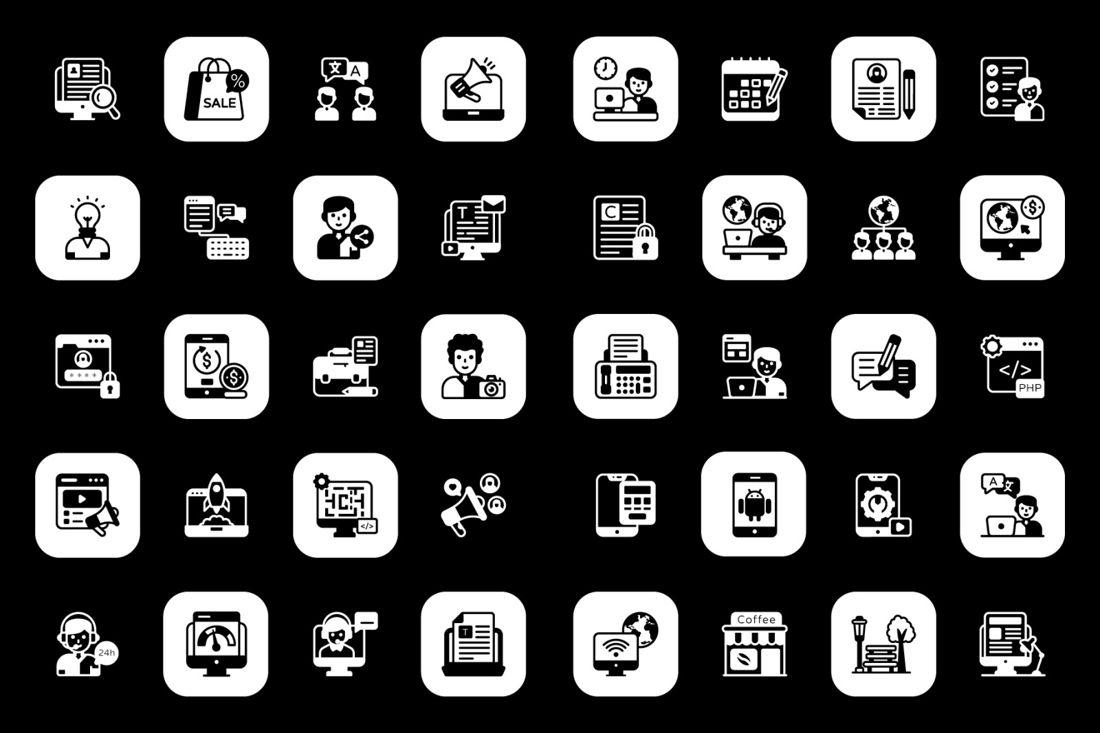 Pack of Freelancing Solid Icons Pack of Freelancing Solid Icons
