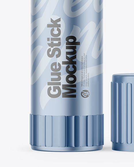 Opened Matte Metallic Glue Stick Mockup