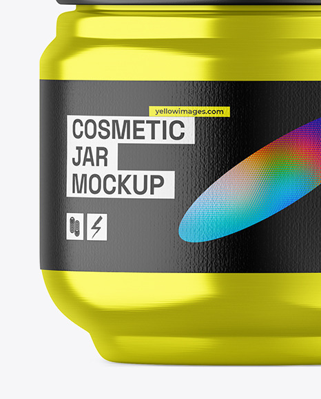 Metallic Cosmetic Jar Mockup