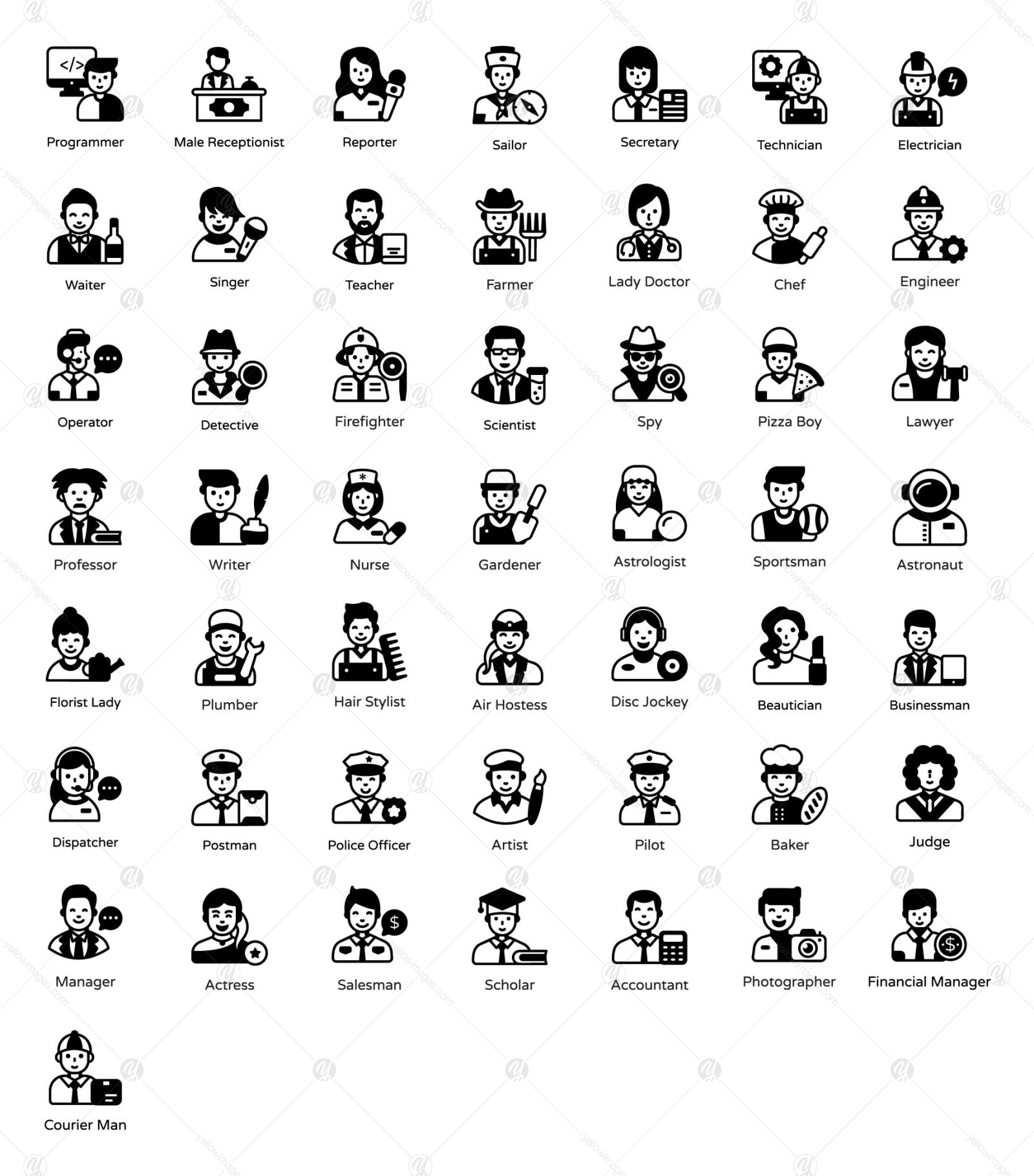 Occupations Solid Icons Pack Occupations Solid Icons Pack