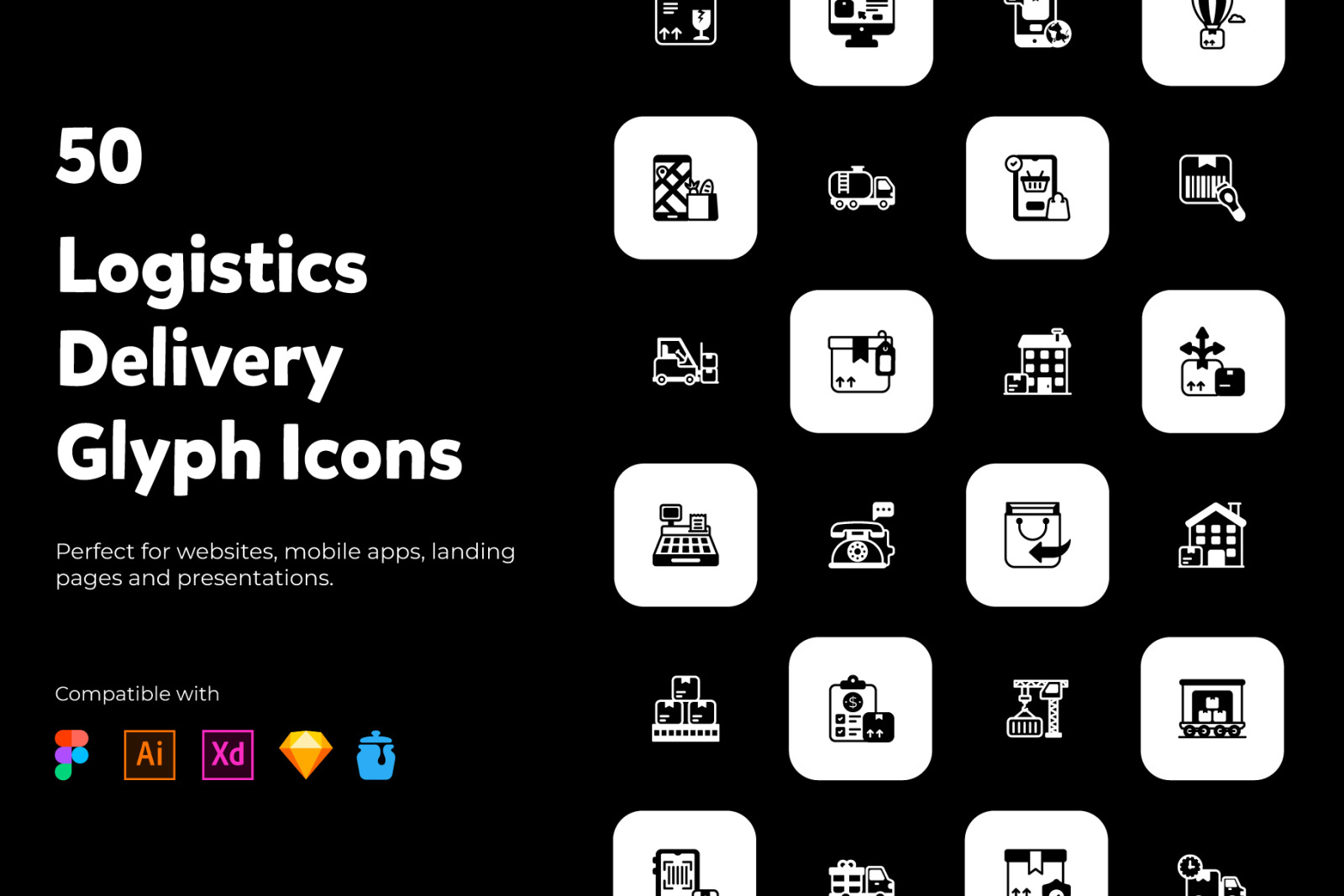 Logistics Delivery Solid Icons Pack Logistics Delivery Solid Icons Pack