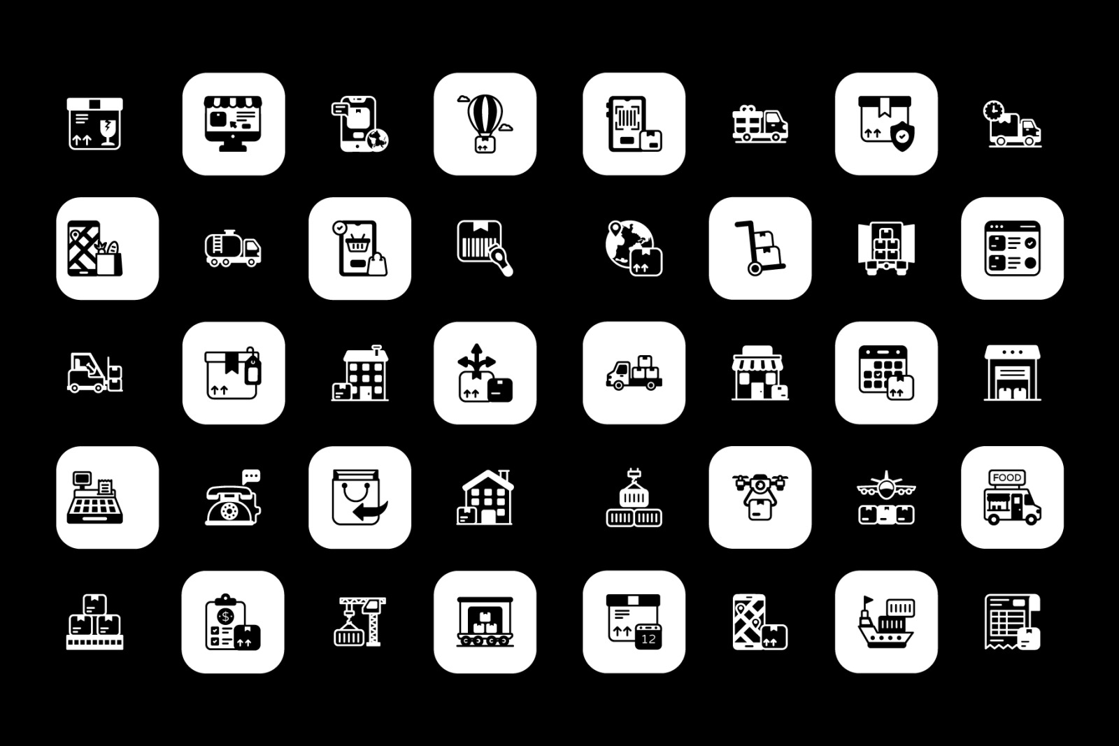 Logistics Delivery Solid Icons Pack Logistics Delivery Solid Icons Pack