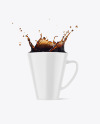 Glossy Mug w/ Coffee Splash Mockup