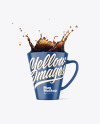 Glossy Mug w/ Coffee Splash Mockup