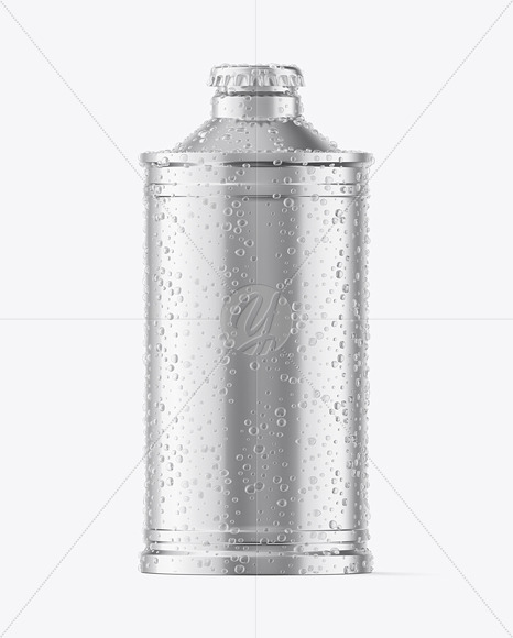 Glossy Metallic Can w/ Drops Mockup