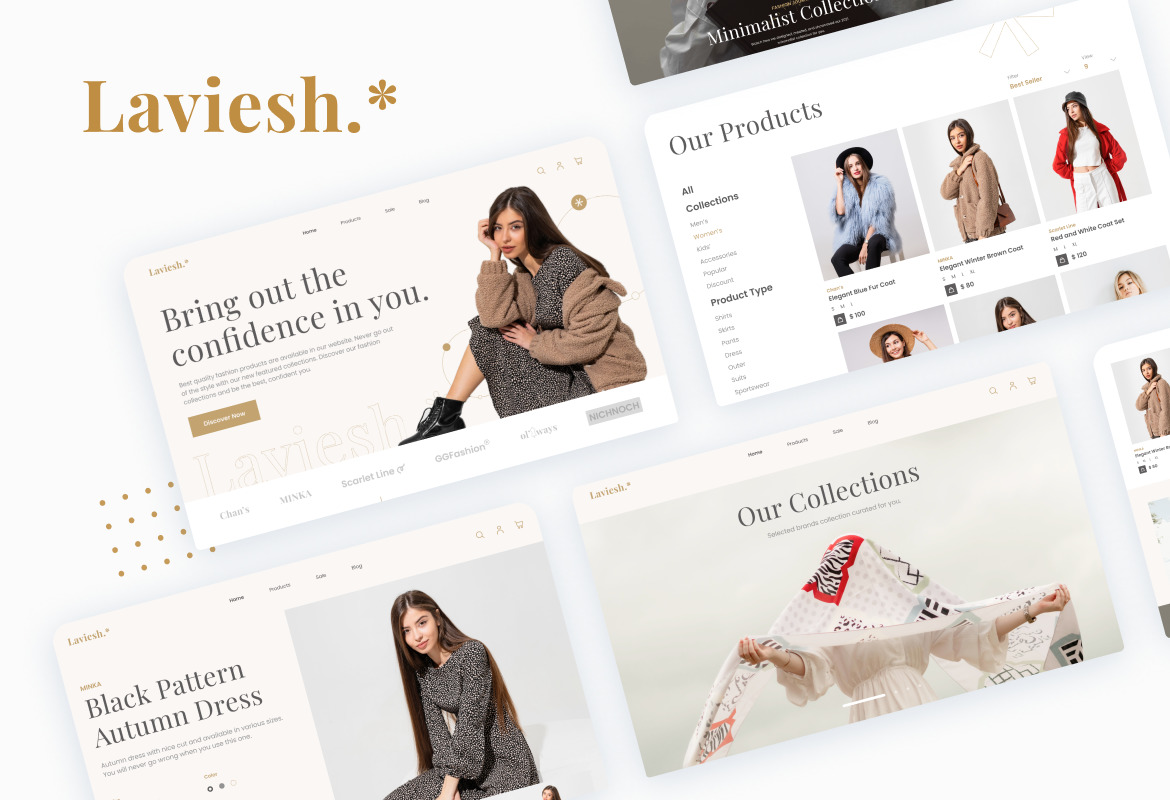 Laviesh – Minimalist Fashion E-Commerce Website