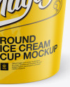 Carton Ice Cream Cup Mockup - Front View (High-Angle Shot)