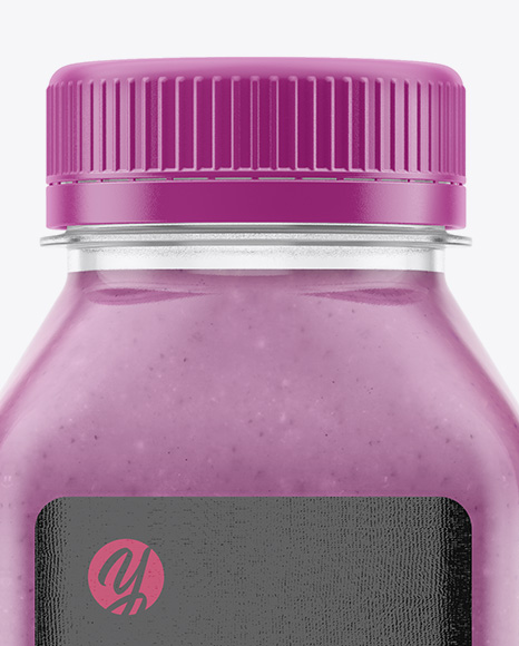 Clear Bottle with Blueberry Smoothie Mockup