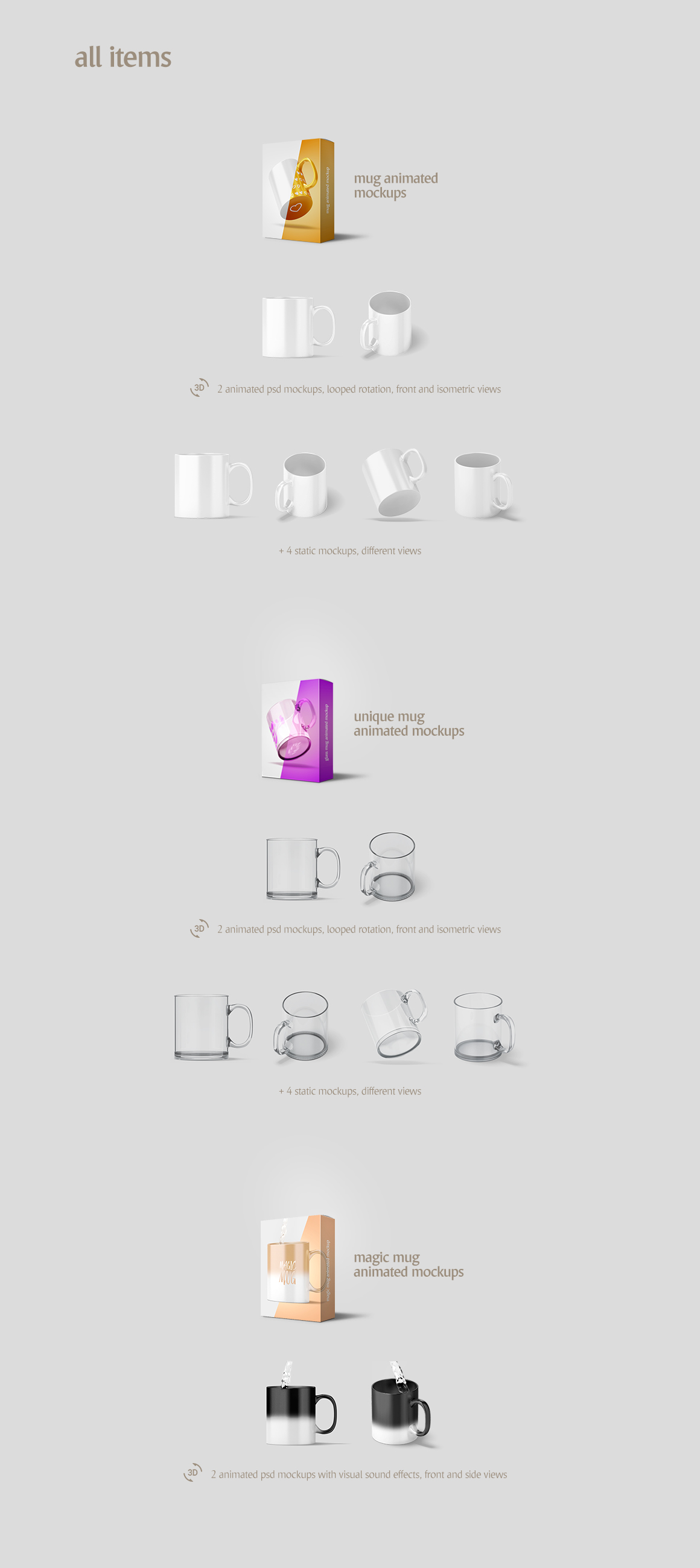 Mug Animated Mockups Bundle Mug Animated Mockups Bundle