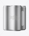 4 Cans in Matte Metallic Shrink Wrap Mockup - Half Side View