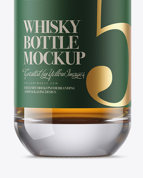 Glass Bottle W/ Whiskey Mockup