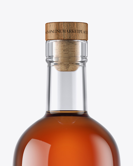 Glass Bottle W/ Cognac Mockup