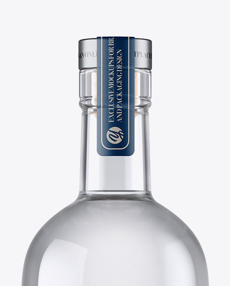 Glass Bottle W/ Vodka Mockup