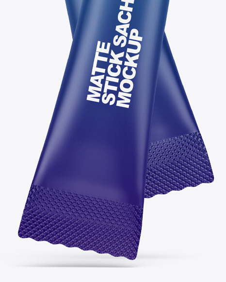 Two Matte Stick Sachets Mockup