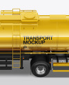 Tank Trailer Truck Mockup - Side View