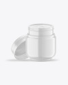 Opened Glossy Cosmetic Jar Mockup