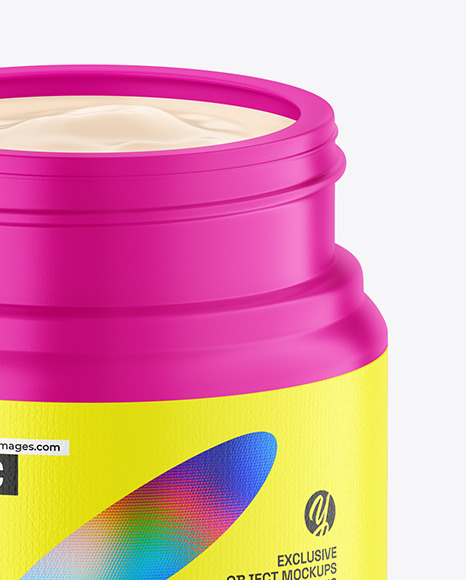 Opened Matte Cosmetic Jar Mockup Opened Matte Cosmetic Jar Mockup