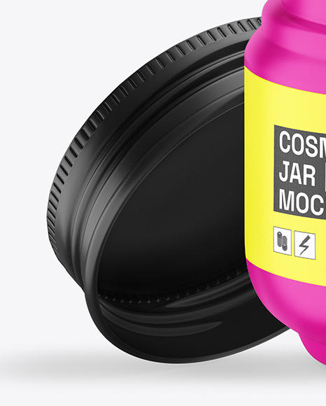 Opened Matte Cosmetic Jar Mockup Opened Matte Cosmetic Jar Mockup
