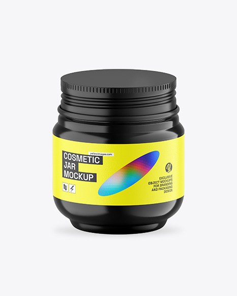 Glossy Cosmetic Jar Mockup - Glossy+Cosmetic+Jar+With+Kraft+Box+Mockup+In+Jar+Mockups+On+Yellow+Images+Object+Mockups
