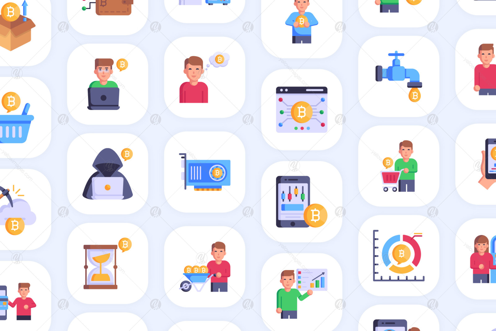 90 Blockchain and Cryptocurrency Icons