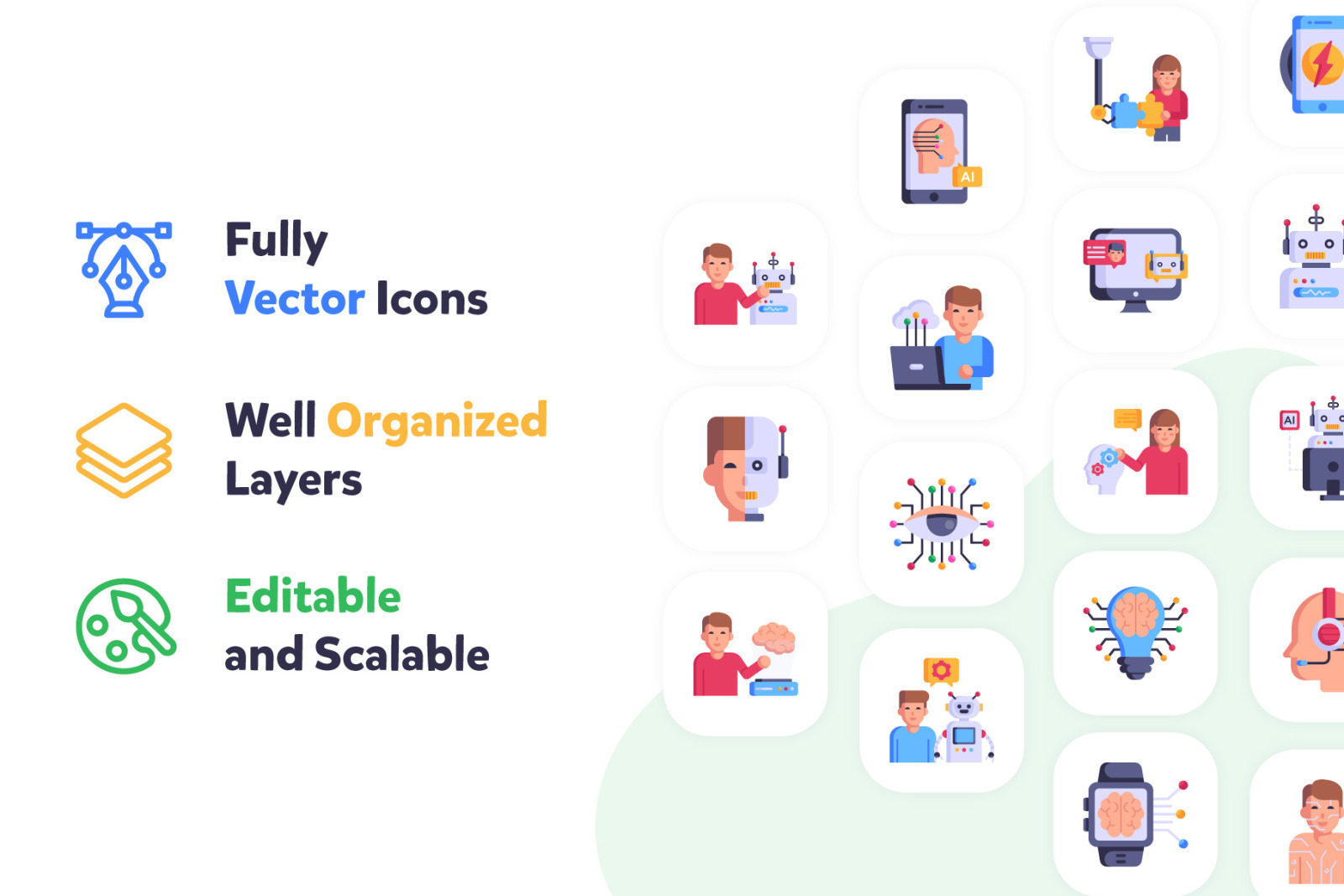 100 Artificial Intelligence Icons