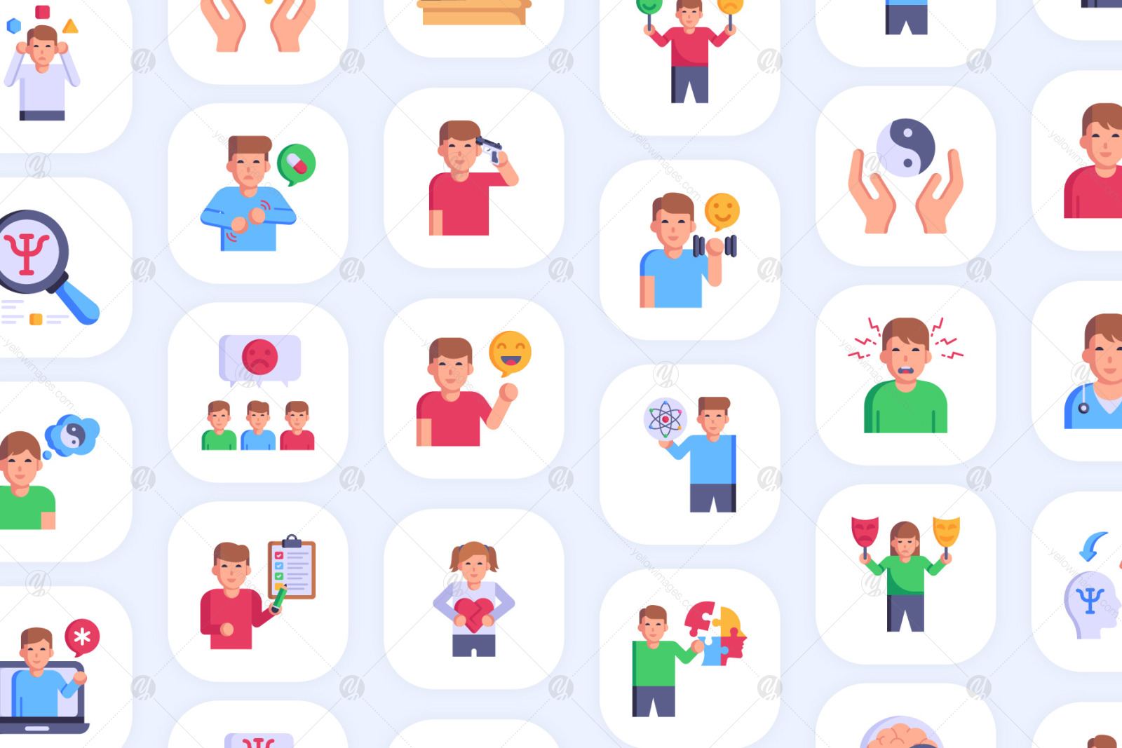 100 Flat Mental Health Icons 100 Flat Mental Health Icons