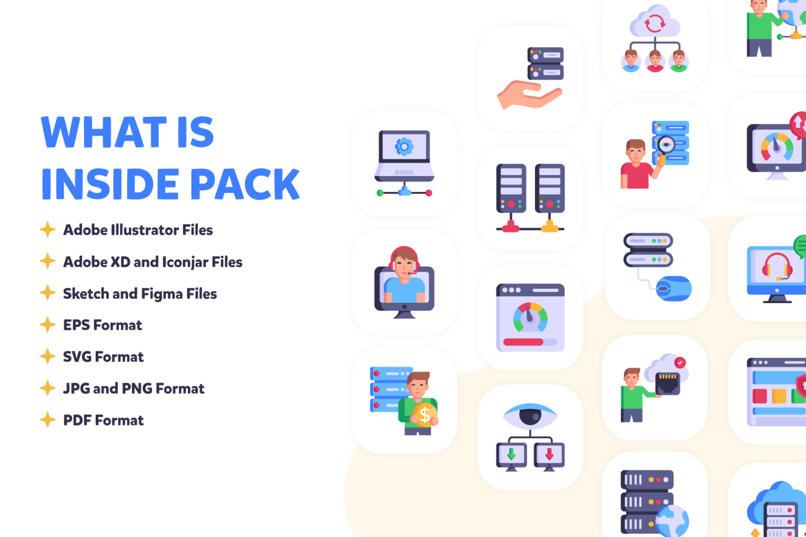 100 Web Hosting Icons - Flat Vectors 100 Web Hosting Icons - Flat Vectors